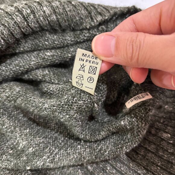 Peruvian Link Alpaca Marled Green Sweater Pullover Women XL V-neck Soft Relaxed - Picture 10 of 10